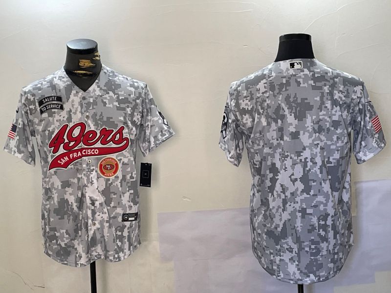 Men San Francisco 49ers Blank Nike Arctic Camo 2024 Salute to Service Limited NFL Jersey style 4->san francisco 49ers->NFL Jersey